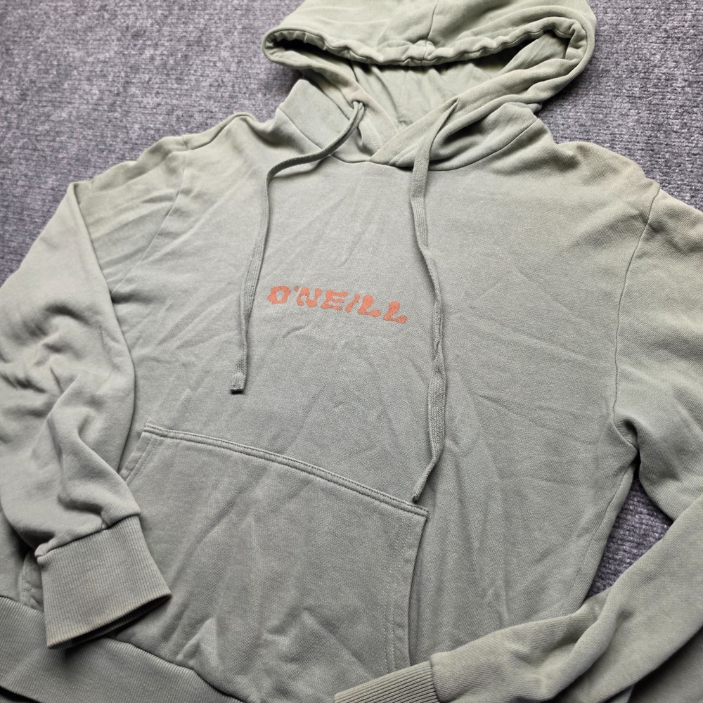 ONeill Women Hoodie Small Sage Green Sun Moon Celestial Graphic Pullover Sweatsh